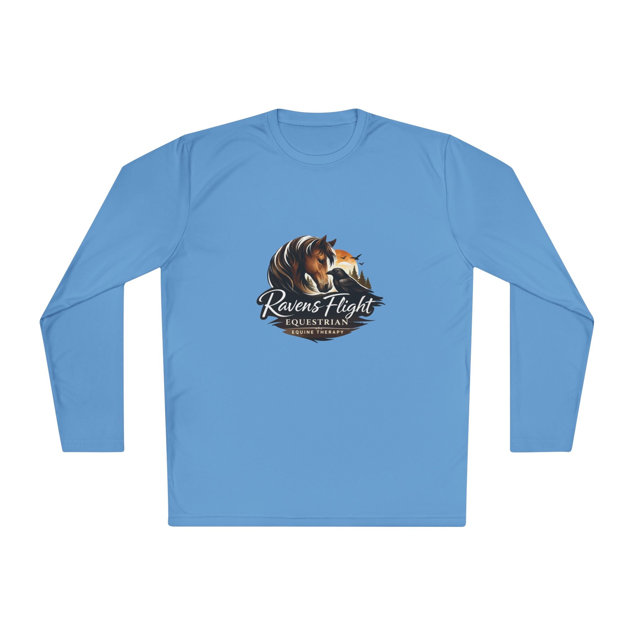 Ravens Flight Equestrian Long Sleeve Tee — Horse & Fox Logo Shirt