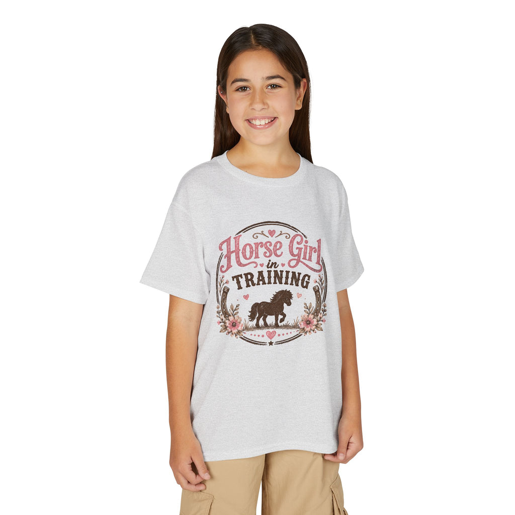 GIRLS Youth 'Horse Girl in Training' T-Shirt — Cute Equestrian Tee for Kids