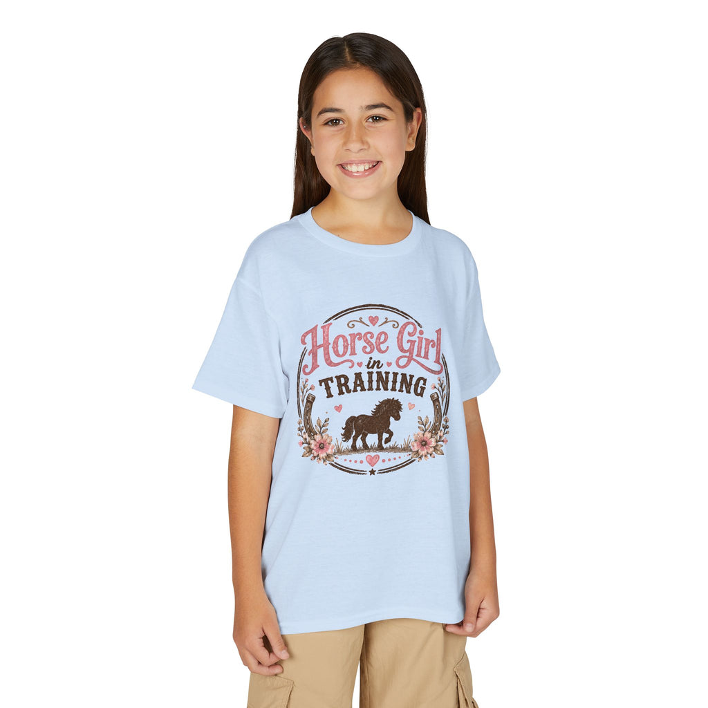 GIRLS Youth 'Horse Girl in Training' T-Shirt — Cute Equestrian Tee for Kids
