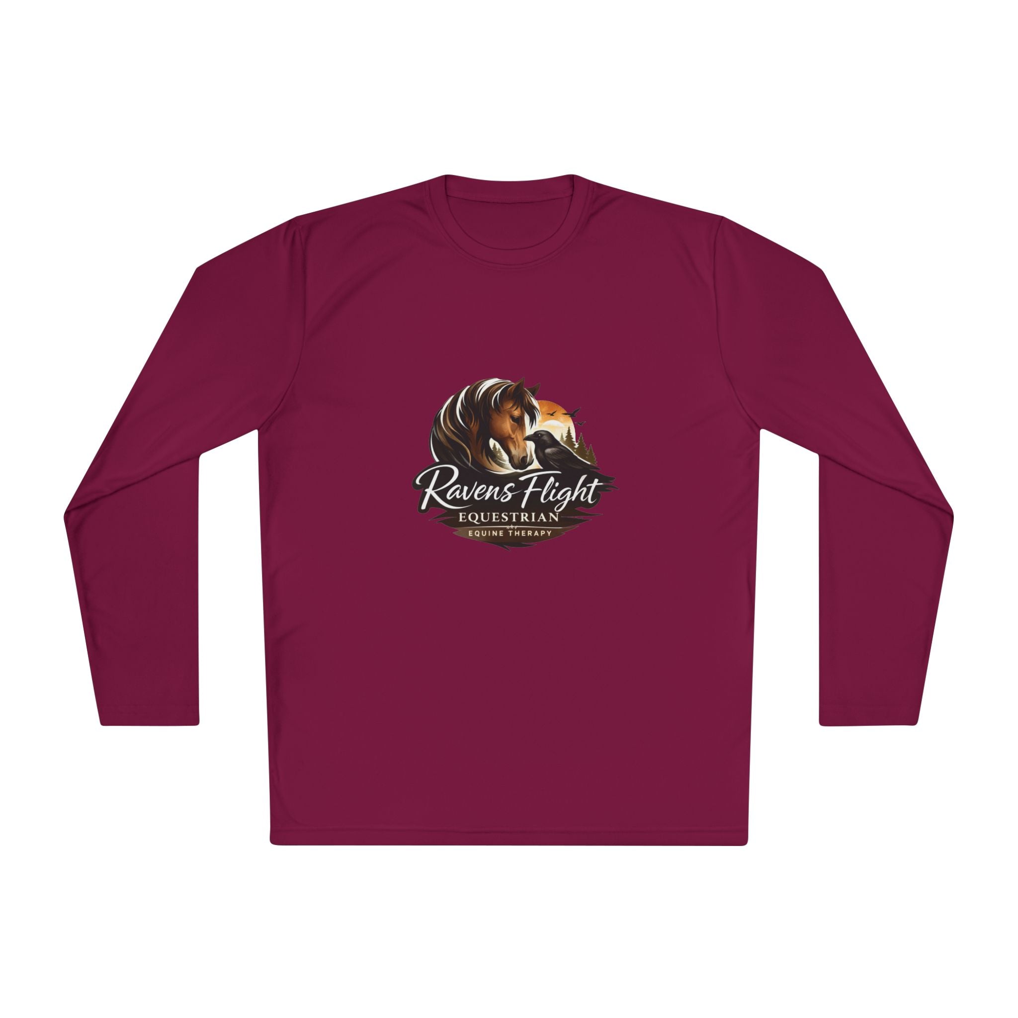 Ravens Flight Equestrian Long Sleeve Tee — Horse & Fox Logo Shirt