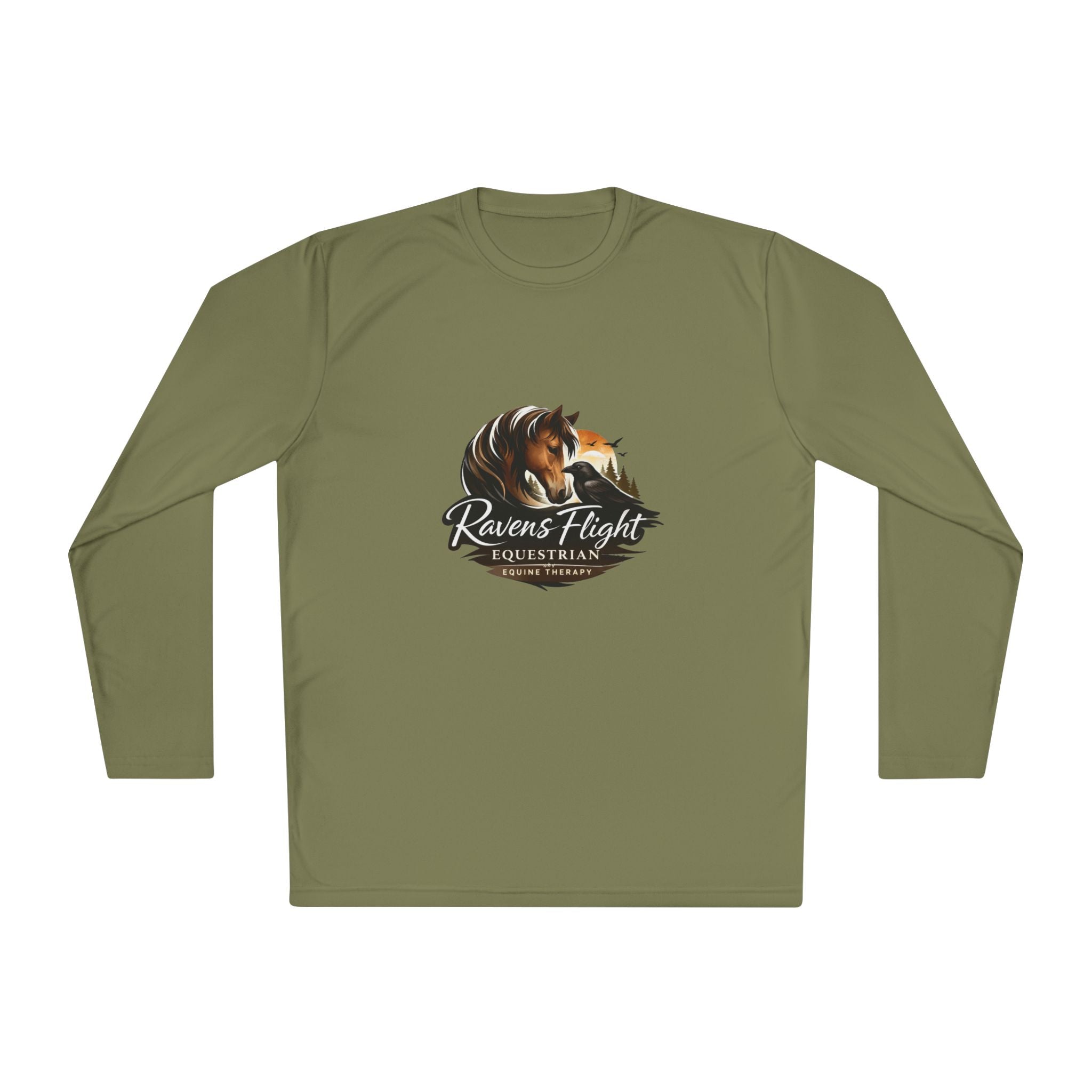 Ravens Flight Equestrian Long Sleeve Tee — Horse & Fox Logo Shirt