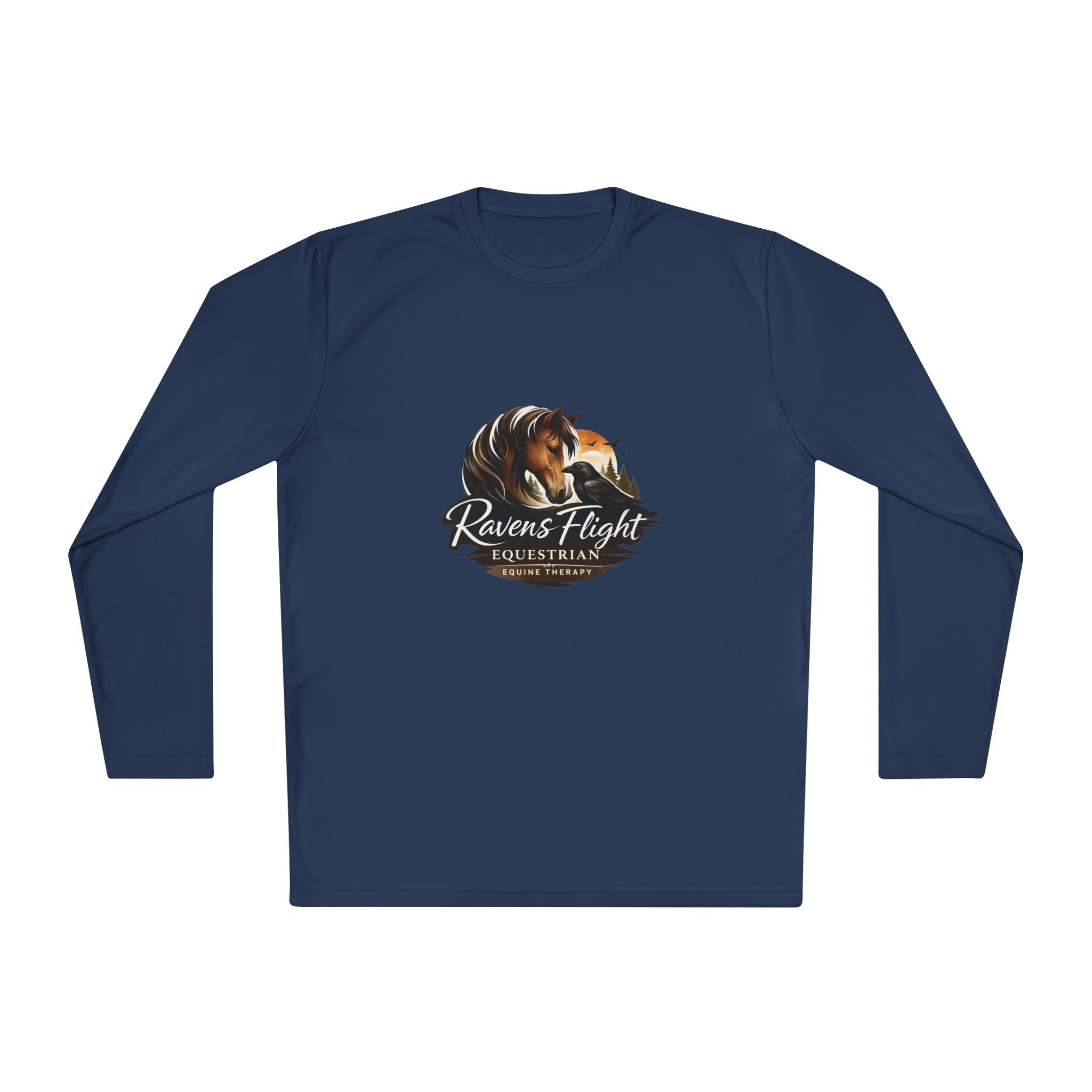 Ravens Flight Equestrian Long Sleeve Tee — Horse & Fox Logo Shirt