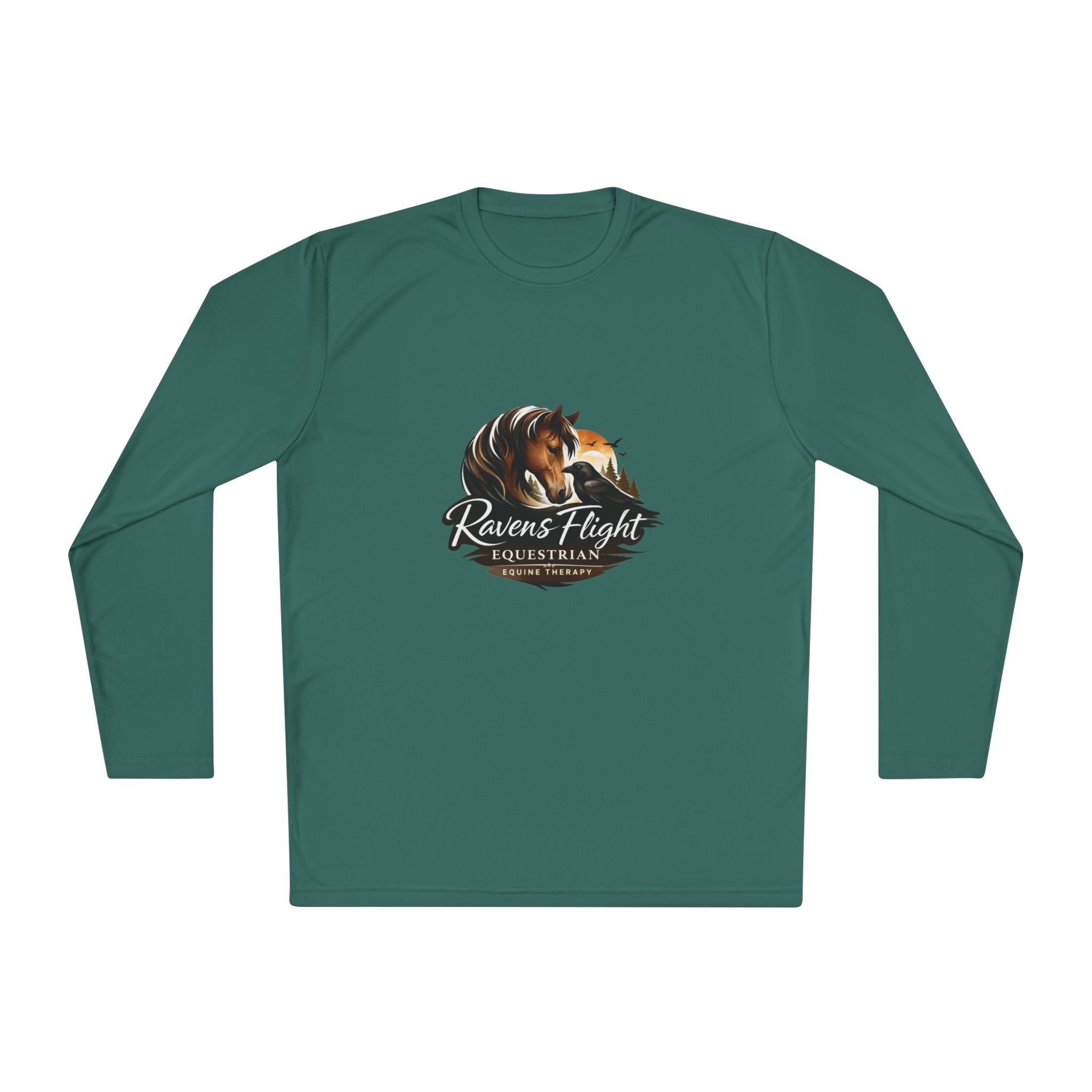 Ravens Flight Equestrian Long Sleeve Tee — Horse & Fox Logo Shirt